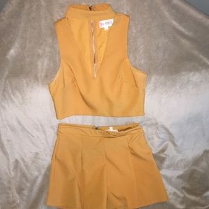 Mustard yellow skort two-piece